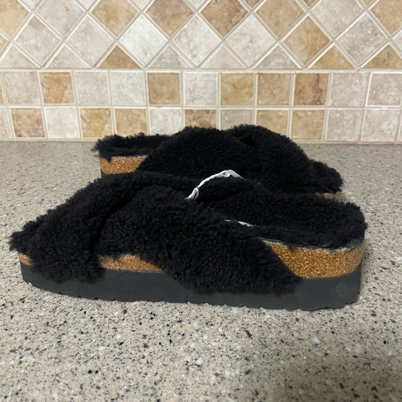Birkenstock Papillo Daytona Shearling Slide Sandals in Black Size 36 (US5-5.5) - Picture 7 of 10